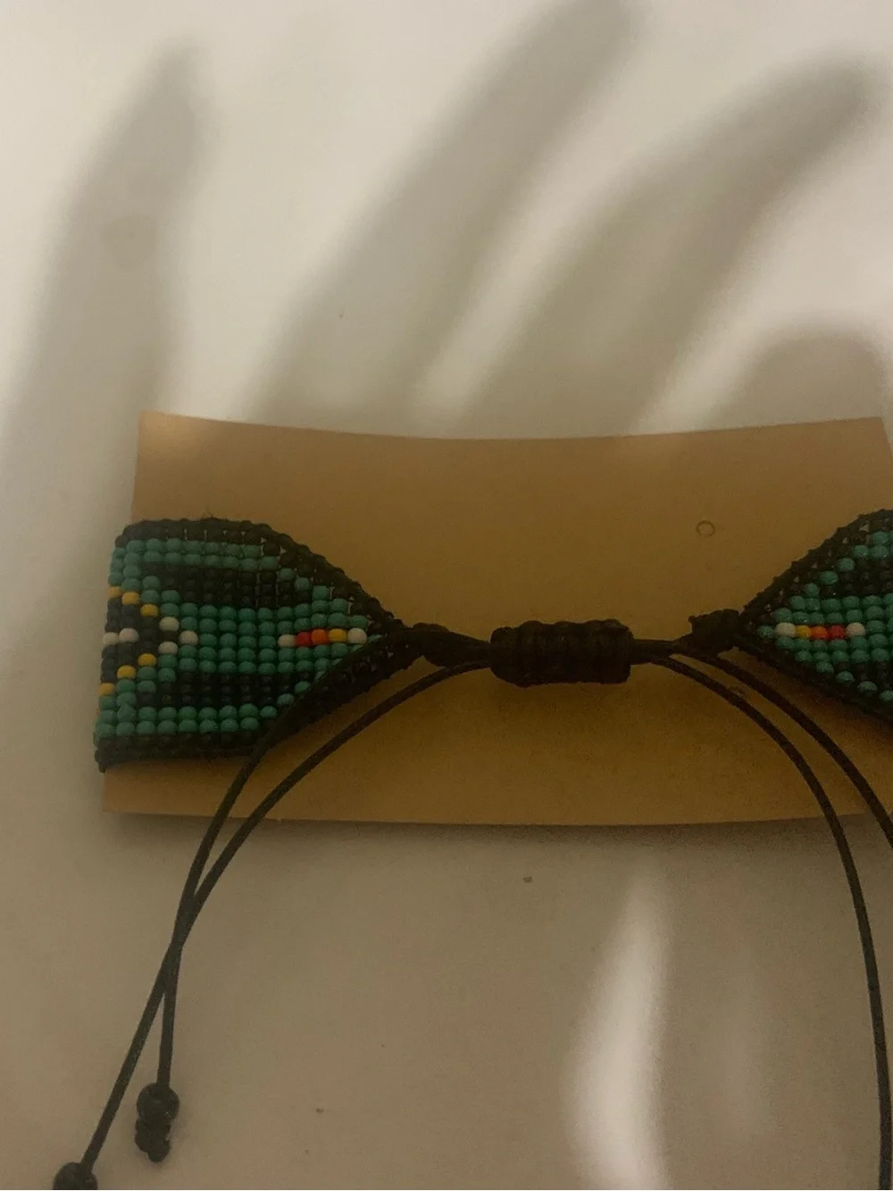 Handmade Multicolor Beaded Hair Barrette - Geo Pattern